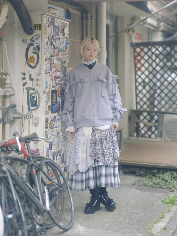 merry jenny　メリージェニー　ハーフチュールZIPスウェット　セット merry jenny（メリージェニー）の「チュールハーフZIPスウェット